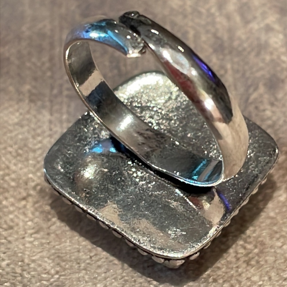 Labradorite Square Silver Ring Natural Gemstone N… - image 2